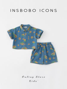 Bộ Đồ Trẻ Em Mùa Hè INSbobo Áo Sơ Mi Và Quần Jeans Trẻ Em Phong Cách Thường Ngày Vải Cotton Mùa Hè 2023 Bộ Đồ Trẻ Em