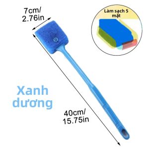 Bàn Chải Vệ Sinh Bể Cá Cán Dài - Dụng Cụ Mút Nhựa Loại Bỏ Rêu Tảo Trên Kính Bể Cá Màu Xanh Dương/xanh Lá