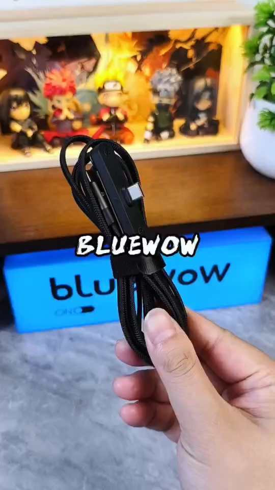 BlueWow 240W USB Type C Angled Stand Data Cable IP USB Type C to Type C Fast Gaming Charging Car Data Cable Wires 1.5M