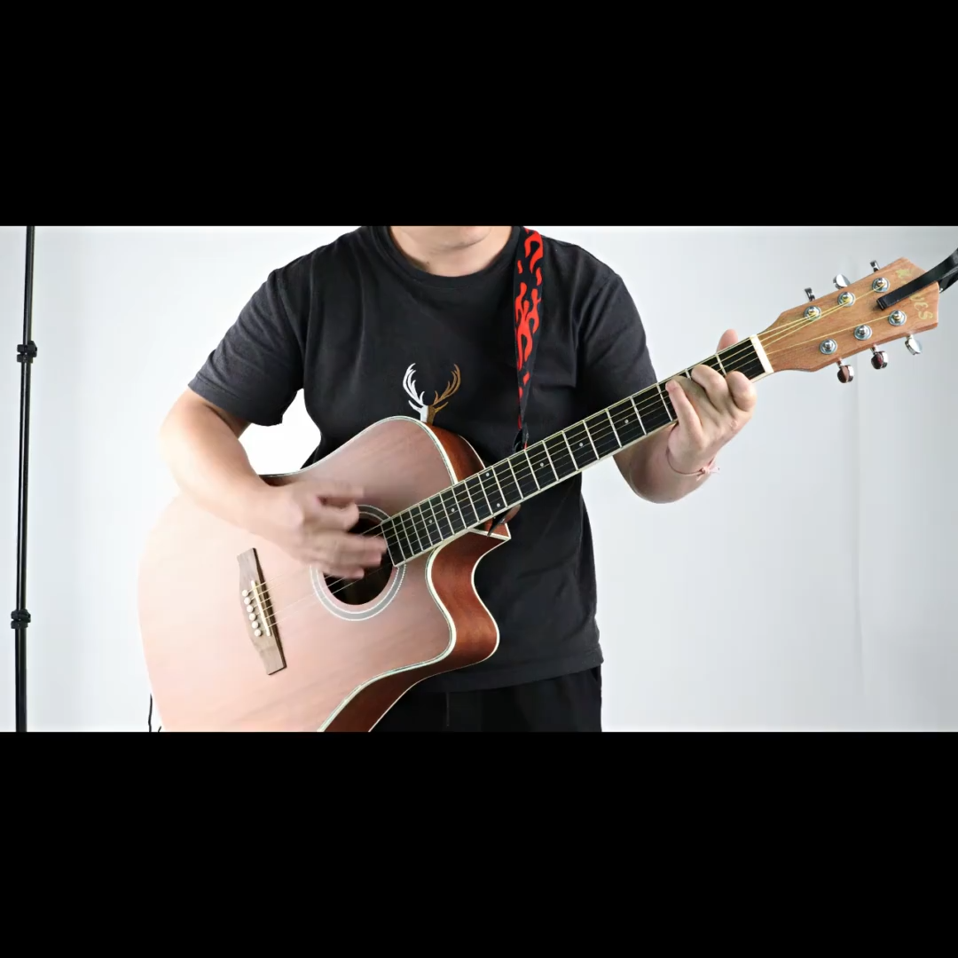 KAWES 41 inci penuh sapele akustik gitar cutaway desain matte finish model pemula multi-warna pilihan untuk latihan