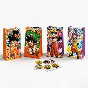 Bandai | 12/24PCS Dragon Ball Party Gift Bags with Stickers Anime Theme Birthday Gift Lucky Bags