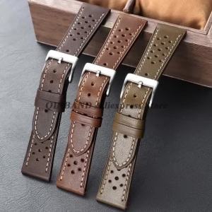Dây Đeo Đồng Hồ Bằng Da Màu Bạc Đen Vàng Hồng 20mm/22mm/24mm Cho Omega Seiko Nam Nữ Vòng Tay Thể Thao Tương Thích Với Tissot