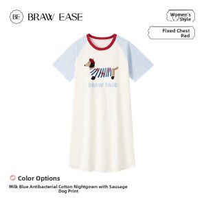BE | Summer Autumn Long Cotton Padded Sleep Dress