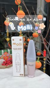 Bình thìa ăn dặm MOLLI chất liệu Silicon cao cấp 2 màu cho bé