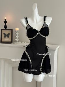 Váy Ngủ Ren Satin Gợi Cảm Có Đệm Ngực Nicelaisiii Night Song Quần Áo Mặc Nhà Pure Desire Váy Ngủ Mùa Hè Cho Nữ