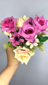 Bunga Mawar Artificial Plastik Tanaman Hias Buket Hiasan Dekorasi - AF25