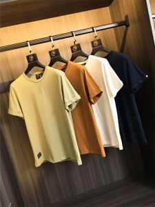 280G Double Yarn Long-Staple Cotton/American Retro! Spring and Summer Men Pure Color Heavy Weight Cotton Wash Short Sleeve T-shirt