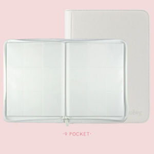 Bandai | For Pokemon Premium Zipper 4/9/12 Pocket PU Card Binder Aesthetic Pink White Album for Pokemon Cards Game Collection Fan Photos