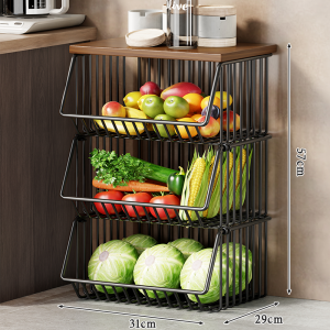 evesigar | Multi-purpose Home Kitchen Fruit Vegetable Toy Snack Storage Trolley Rack Shelf
