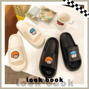 KDAShop มาใหม่ รองเท้าแตะแบบสวม รองเท้าแตะแฟชั่น แต่งการ์ตูนผู้หญิงผู้ชาย น่ารักมุ้งมิ้ง มีให้เลือก2สีมินิมอลเลยจ้า