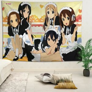 VIKAMA K-On! Maid Tapestry Cute Anime Girl Design 2D Flat Perfect for Kawaii Decor Bedroom Wall Styling and Photo Backdrops