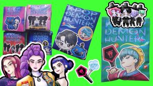KPOP Hunter Magic เด็กผู้หญิง Group บล็อกการ์ตูน DIY สติกเกอร์ตกแต่งตัวสำหรับเด็ก อุปกรณ์สร้างสรรค์ ของเล่นเพื่อการศึกษา เหมาะกับทุกวัย