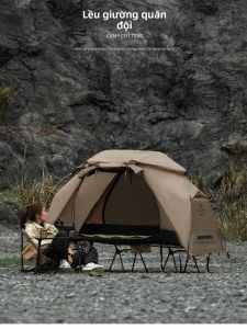 Lều giường xếp dã ngoại Mountainhiker bản rộng khung nhôm siêu nhẹ chống mưa
