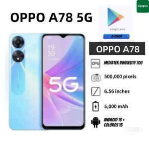 OPPO | New Arrival 2026 OPPO A78 Unlocked Android Phone 6GB+128GB Dual SIM 6.5 FHD+ Screen Helio G99 Processor Smartphone