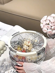 ( Hót Nhất 2026 ) Khay đựng mứt tết bánh kẹo đa năng SD Decor Khay đựng trong suốt chia ngăn Acrylic sang trọng Chống Bụi khay đựng AM234