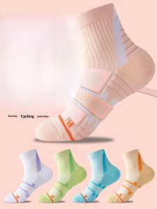JINGCHI | Professional Badminton Socks For Women Pure Cotton Mid-Calf Sweat Absorbent Breathable Sports Fitness Indoor Long Tube Socks