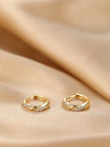 18K Saudi Gold Earrings Nasasangla Pawnable 100% Original Diamond Circular Hoop for Women Gift Hypoallergenic Non Tarnish – Philippines Hot Sale