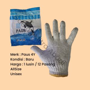 Paus 4Y Sarung Tangan Rajut Kerja / Safety