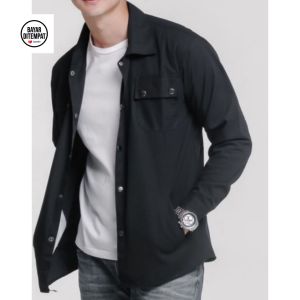 Jaket Canvas Pria Hitam Trucker Semi Parka Cowok Jumbo Saenashop99