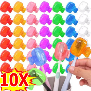 10 ชิ้น ที่ครอบหัวแปรงสีฟันพกพา / กล่องใส่แปรงสีฟัน / ฝาครอบแปรงสีฟัน / ฝาครอบพลาสติกกันฝุ่นและเชื้อโรค