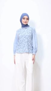 Urban Exchange Verano Blue Blouse - Atasan Blouse Lengan Panjang