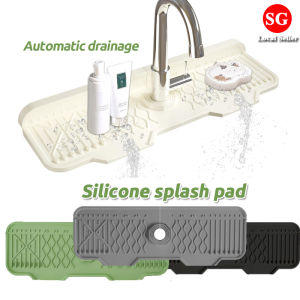 🇸🇬【SG stock】Sink Silicone Faucet Mat Countertop Protector for Kitchen Bathroom Sink Draining Tray Water Catcher Splash Guard