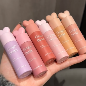 JIANGZHIB GEGE BEAR ลิควิดบลัชออนสีแดงด้วยธรรมชาติทำให้สีแดงสว่างขึ้นสำหรับการแต่งหน้าสเตอริโอกันน้ำและยาวนาน 7 สี