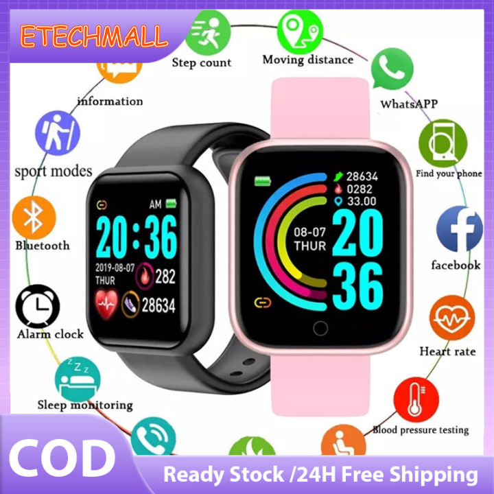 Y68 Smart Watch Bluetooth Sport Smartwatch Waterproof Men Women Wristwatches D20 Electronic Clock Fitness Tracker Monitor Bracelet Wristband Lazada Singapore