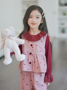 New 2025 Korean Style Girls Knitted Sweater Long Sleeve Baby Doll Collar Base Layer Versatile Top for Childrens Autumn Wear