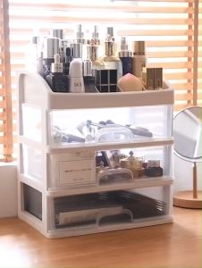 💄 📝ชั้นวางเครื่องสำอางค์ EE1 ชั้นวางอุปกรร์แต่งหน้า เครื่องเขียน กล่องเก็บของเอนกประสงค์แบบมีลิ้นชัก 1ชั้น / 2 ชั้น / 3ชั้น