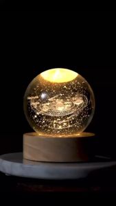 โคมไฟคริสตัล โคมไฟตั้งโต๊ะ โคมไฟข้างเตียง ไฟตกแต่งห้องนอน LED ลูกแก้วคริสตัล ของขวัญวันเกิด