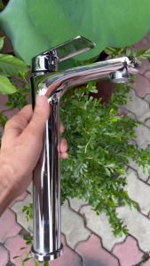 Vòi rửa mặt nóng lạnh inox 304 Tròn Vòi lavabo nóng lạnh cao 3 tấc