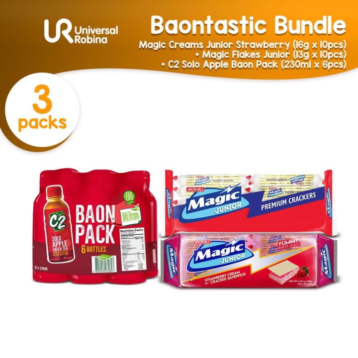 [BAONTASTIC BUNDLE] Magic Creams Junior Strawberry + Magic Flakes Junior + C2 Solo Apple Baon Pack