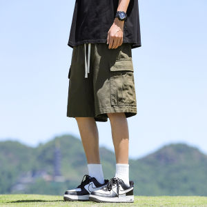 Mens Casual Cotton Work Shorts Loose Fit Straight Leg Summer Pants Breathable Comfortable Sweat Absorbent Durable Shorts