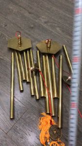 Chuông Gió Phong Thủy Bằng Đồng 6 Ống Loại Đẹp Tiếng Kêu Hay Cỡ Đại - Chiều Dài Ống 38cm-Chuông gió treo cửa- Chuông gió bát quái