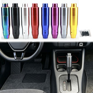 Automatic Shift Knob Metal Car Shifting Push Button Aluminum Shifter Lever Handle Long Stick Gear Head Fit Most Auto Transmissio