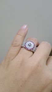 Cincin Berlian Perak ANYA Mewah Modis Titanium (Silver)