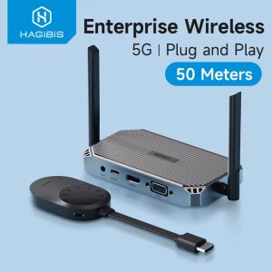 Hagibis Wireless HDMI-compatible Transmitter and Receiver Extender Kit Wireless Display Dongle for TV Camera Streaming Projector