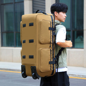Extra Large Capacity Luggage Bag Backpack Handheld Wheel Bag Check-In Outdoor Travel Storage Bag Oxford Cloth with Rod