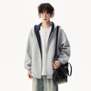 WUKONGYOUHUO | Heavyweight Casual Hoodie Zip-up Sweater Fall Season Loose Mix-and-Match Design