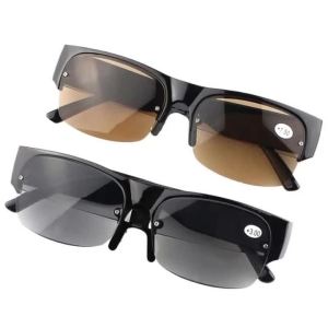 Kính Đọc Sách Hai Tròng Dành Cho Người Bị Viễn Thị Cho Nam Và Nữ Độ Từ +100 Đến +400 Ống Kính Tráng Gương Màu Xám Khung Hình Chữ Nhật Kính Râm Giải Trí