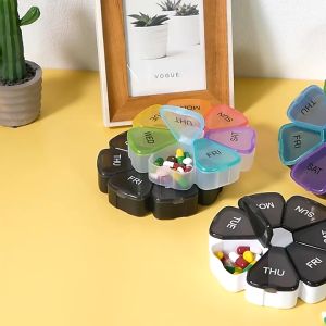 SIXUL 7วัน พกพาสะดวก กระเป๋าจัดระเบียบสําหรับเดินทาง กล่องเก็บของ ผู้จัดยา กล่องใส่ยา ที่วางแท็บเล็ต กล่องยา