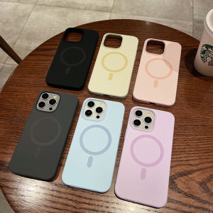 CrashStar MagSafe Solid Color Soft Silicone Shockproof Phone Case For iPhone 16 15 14 Pro Max Plus 13 12 Pro Max Wireless Charging Phone Cover Fashion Simple Anti-fingerprint Casing Shell Hot Sale