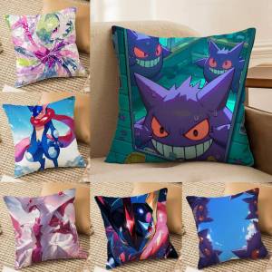 Bandai | Pokemon Dragon Type Collection Anime Plush Pillow Cover Soft Short Plush Cushion Cover For Sofa Bedroom Home Decor Gift