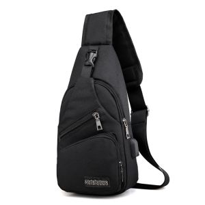 Casual Canvas Crossbody Bag for Men Chest Bag Trendy Korean Style Single Shoulder Backpack Leisure Outdoor Activity Accessory