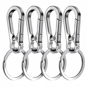 4Pcs Carabiner Clip Keychain Metal Carabiner Shape Key Ring Keyring Key Holder Clips Hook Holder Organizer for Car Keys Finder F