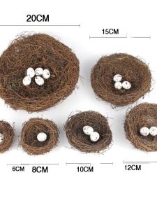 Mô Hình Chim Giả Bằng Rơm Thủ Công Trang Trí Nhà Cửa Trang Trí Không Gian Ngoài Trời Mô Hình Động Vật Trang Trí Đồ Chơi Trứng Chim