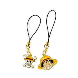 Bandai | 8pcs ONE PIECE Cartoon Monkey D. Luffy Nami Keychain Phone Chain Key Lanyard Schoolbag Decoration Kawaii Bag Key Chain Jewelry
