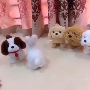 ตุ๊กตาลูกสุนัขขนนุ่ม ลูกสุนัขพันธุ์คอร์กี้ บichon โกลเด้น รีทรีฟเวอร์ ของเล่นตุ๊กตาลูกสุนัขไฟฟ้า ตุ๊กตาสัตว์คอร์กี้ขนนุ่ม ของเล่นเด็ก