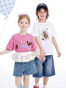 iplant | Antibacterial Easy-Attach Bear Design Kids T-Shirt